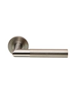 Eurospec SWL1169SSS Steelworx Crown Knurled Lever On Concealed Fix Round Rose Satin Stainless Steel