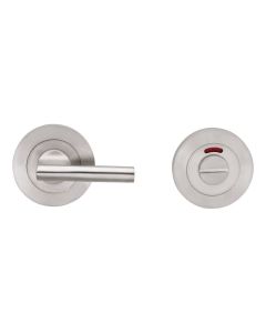 Eurospec SWT1025-ISSS Steelworx Swl Turn & Release On Concealed Fix Round Rose With Indicator (Large Turn) - Sss  Satin Stainless Steel