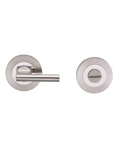 Eurospec SWT1025DUO Steelworx Swl Turn & Release On Concealed Fix Round Rose (Large Turn) - Dual Finish Bright Stainless Steel/Satin Stainless Steel