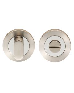 Eurospec SWT1016DUO Steelworx Swl Turn & Release On Concealed Fix Round Rose - Dual Finish Bright Stainless Steel/Satin Stainless Steel