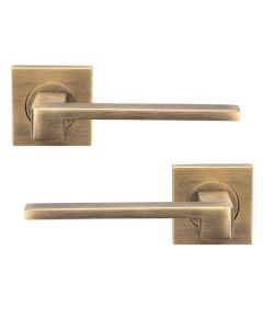 SZM370AB Serozzetta Equi Lever On Concealed Fix Square Rose Antique Brass