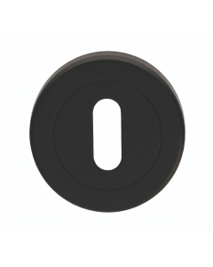 Escutcheon - Lock Profile - Screw-On Round Rose Matt Black SZR002MB Serozzetta
