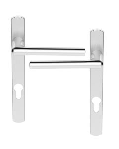 SZS01NP92SC Serozzetta Rosa Lever On Narrow Plate - Lock Euro Profile 92mm C/C Satin Chrome