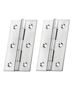 Zoo Hardware TDF115SC Solid Drawn Brass Butt Hinge - 75 x 41 x 2mm Satin Chrome