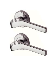 Heritage Brass TIF1926-PNF Door Handle Lever on Rose Tiffany Design Polished Nickel Finish