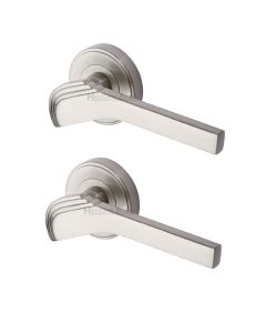 Heritage Brass TIF1926-SN Door Handle Lever on Rose Tiffany Design Satin Nickel Finish