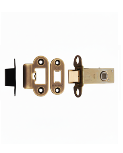 Heavy Duty Tubular Latch 64mm - 8mm Follower - Radius Antique Brass TLS5025AB/R Eurospec