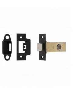 Heavy Duty Tubular Latch 64mm - 8mm Follower - Square Matt Black TLS5025MB Eurospec