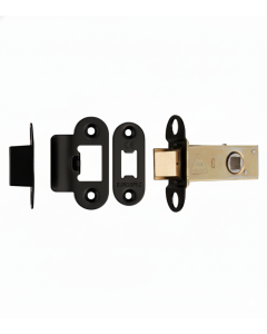Heavy Duty Tubular Latch 64mm - 8mm Follower - Radius Matt Black TLS5025MB/R Eurospec