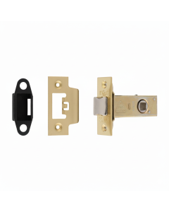 Heavy Duty Tubular Latch 64mm - 8mm Follower - Square Stainless Brass TLS5025PVD Eurospec