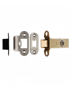 Heavy Duty Tubular Latch 64mm - 8mm Follower - Radius Satin Stainless Steel TLS5025SSS/R Eurospec