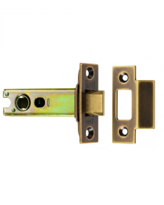 Heavy Duty Tubular Latch 76mm - 8mm Follower - Square Antique Brass TLS5030AB Eurospec