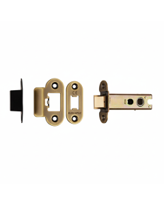 Heavy Duty Tubular Latch 76mm - 8mm Follower - Radius Antique Brass TLS5030AB/R Eurospec