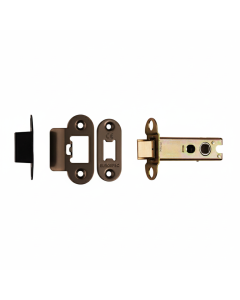 Heavy Duty Tubular Latch 76mm - 8mm Follower - Radius Matt Bronze TLS5030MBRZ/R Eurospec