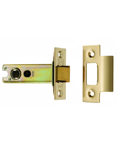 Heavy Duty Tubular Latch 76mm - 8mm Follower - Square Stainless Brass TLS5030PVD Eurospec
