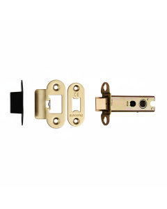Heavy Duty Tubular Latch 76mm - 8mm Follower - Radius Stainless Brass TLS5030PVD/R Eurospec