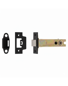 Heavy Duty Tubular Latch 102mm - 8mm Follower - Square Matt Black TLS5040MB Eurospec