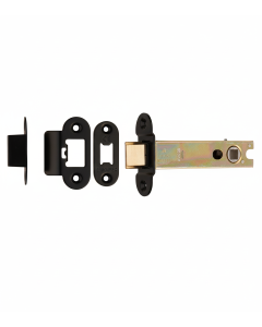 Heavy Duty Tubular Latch 102mm - 8mm Follower - Radius Matt Black TLS5040MB/R Eurospec