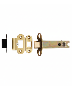 Heavy Duty Tubular Latch 102mm - 8mm Follower - Radius Satin Brass TLS5040SB/R Eurospec