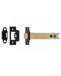 Heavy Duty Tubular Latch 127mm - 8mm Follower - Square Matt Black TLS5050MB Eurospec
