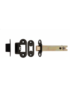 Heavy Duty Tubular Latch 127mm - 8mm Follower - Radius Matt Black TLS5050MB/R Eurospec