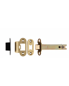 Heavy Duty Tubular Latch 127mm - 8mm Follower - Radius Satin Brass TLS5050SB/R Eurospec