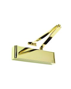 Rutland TS.9205 Door Closer, DABC c/w Semi-Radius Cover, Flatbar Armset PVD Brass