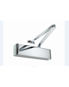 Rutland TS.9205 Door Closer, DABC c/w Semi-Radius Cover, Flatbar Armset Polished Nickel