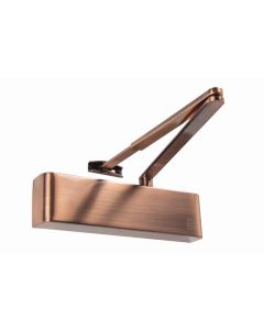 Rutland TS.9205 Door Closer, DABC c/w Semi-Radius Cover, Flatbar Armset Antique Copper