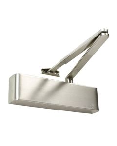 Rutland TS.9205 Door Closer, DABC c/w Semi-Radius Cover, Flatbar Armset Satin Nickel