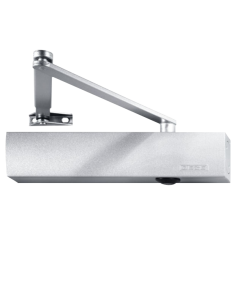 GEZE TS4000 Universal Overhead Door Closer Size EN 1-6 with standard arm assembly and PA bracket Silver
