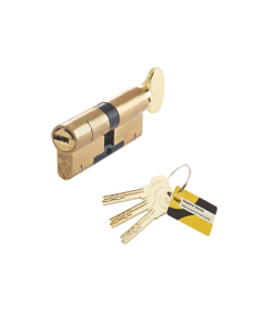 Yale HS T/T Cyl TS007 1 STAR 35/35 Brass K/D 3 Keys Polished Brass 3535BKDTHS-YL1B