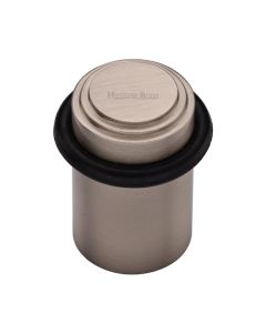 Heritage Brass Round Door Stop 45mm Stepped Satin Nickel finish V1086-SN