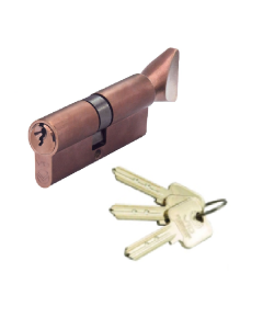 Zoo Hardware Vier V10 Euro Cylinder and Turn 80mm Master Keyed Bronze V10EP80CTBRMK