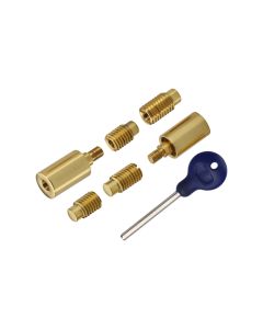 Heritage Brass Sash Window Stop (pair) with key Polished Brass V1108-PB