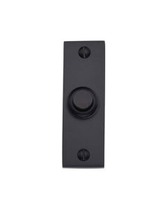 Heritage Brass Rectangular Bell Push Matt Black