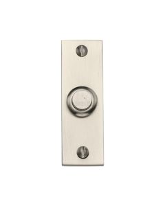 Heritage Brass Rectangular Bell Push Satin Nickel