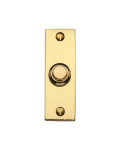 Heritage Brass Rectangular Bell Push Unlacquered Brass