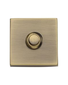 Heritage Brass Square Bell Push Antique Brass