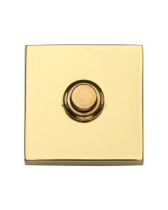 Heritage Brass Square Bell Push Polished Brass