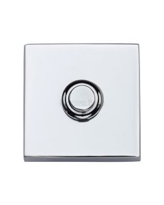 Heritage Brass Square Bell Push Polished Chrome
