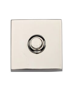 Heritage Brass Square Bell Push Polished Nickel