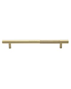Heritage Brass Door Pull Handle Bar Knurled Design 457mm Satin Brass