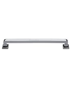Heritage Brass Door Pull Handle Square Vintage Design 490mm Polished Chrome