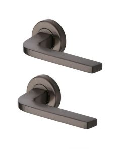 Heritage Brass V2015-MB Door Handle Lever on Rose Bellagio Design Matt Bronze Finish