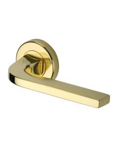 Heritage Brass V2015-PB Door Handle Lever on Rose Bellagio Design Polished Brass Finish