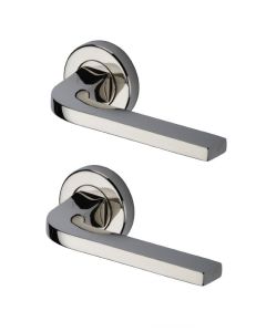 Heritage Brass V2015-PNF Door Handle Lever on Rose Bellagio Design Polished Nickel Finish