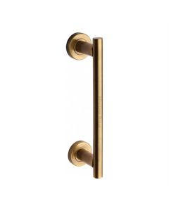 Heritage Brass V2057 489-AT 19mm Round Bar Door Pull Handle with base 489mm Antique Brass finish