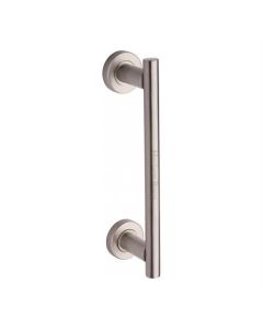 Heritage Brass V2057 489-SN 19mm Round Bar Door Pull Handle with base 489mm Satin Nickel finish