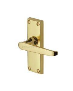 Heritage Brass V3910-PB Door Handle Lever Latch Victoria Short Design Polished Brass finish